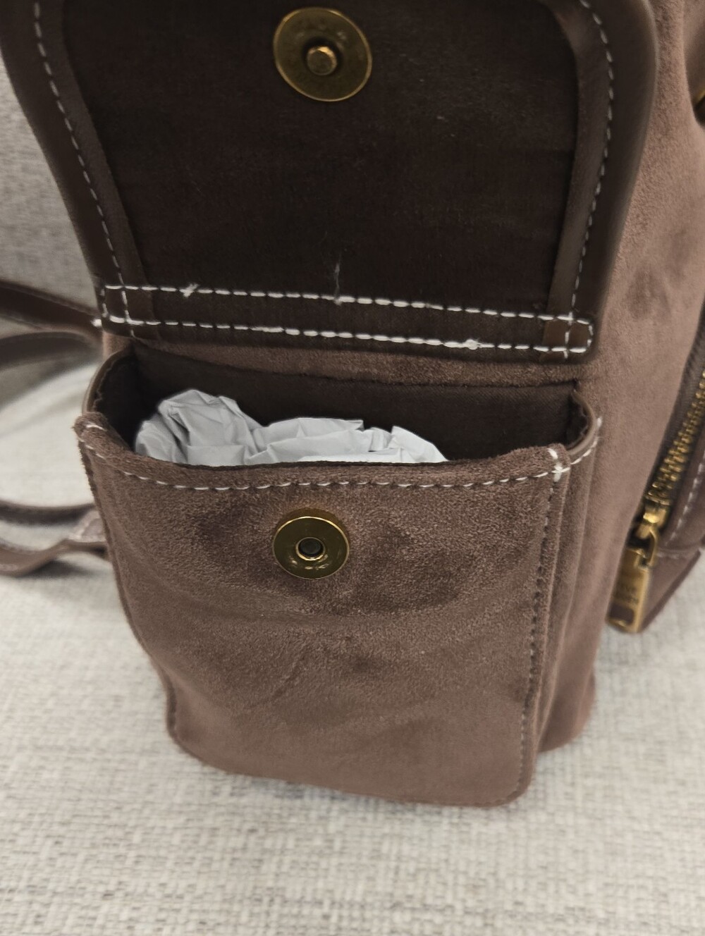 Steve Madden Brown Suede Backpack - Picture 5 of 9